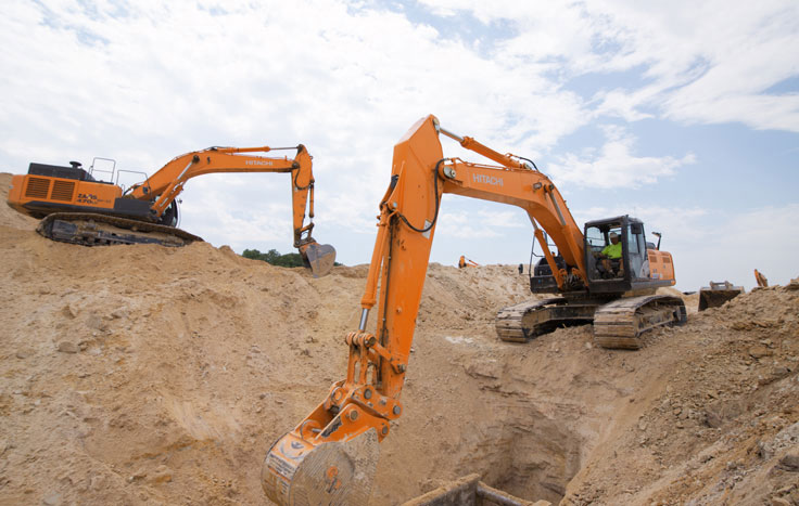 New ZX350LC-6 excavators work to tackle tight timeline